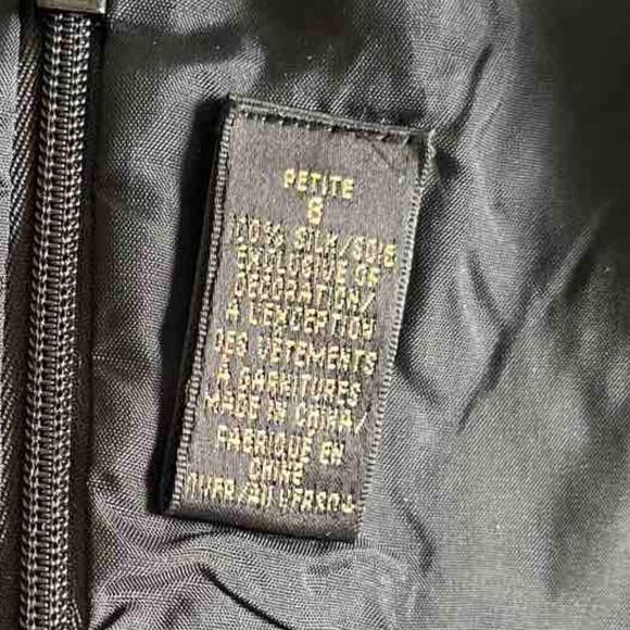 DANA BUCHMAN 100% Silk Black  Floral Tank  Women's Tops size 8P - Picture 8 of 11